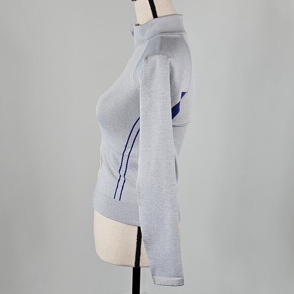 Fabletics Winnie Seamless Panel Track Jacket in Gray Yellow | Women's Small - Picture 5 of 16